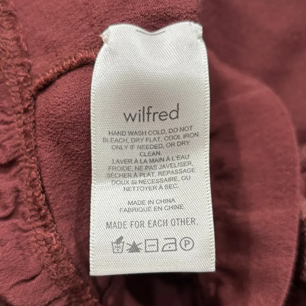 Aritzia Wilfred La Boheme Troubadour Blouse Maroon Red - Size: Small
